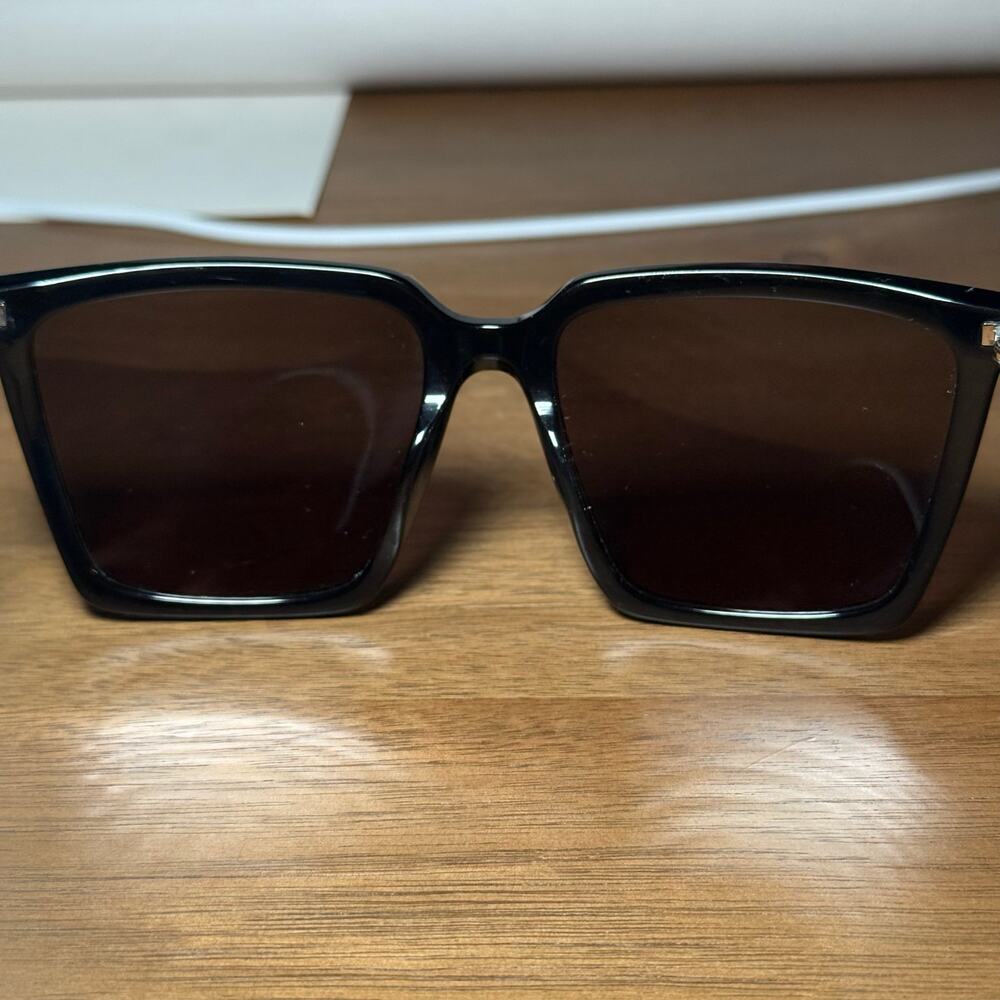 Saint Laurent SL 474 Oversized Square Frame Black Sunglasses YSL Unisex - Picture 5 of 16